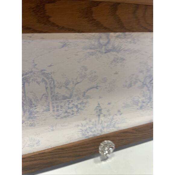 Oak Wooden Shelf Coat Hanger Country Style With Summer Garden Wall Paper Back - Picture 9 of 13